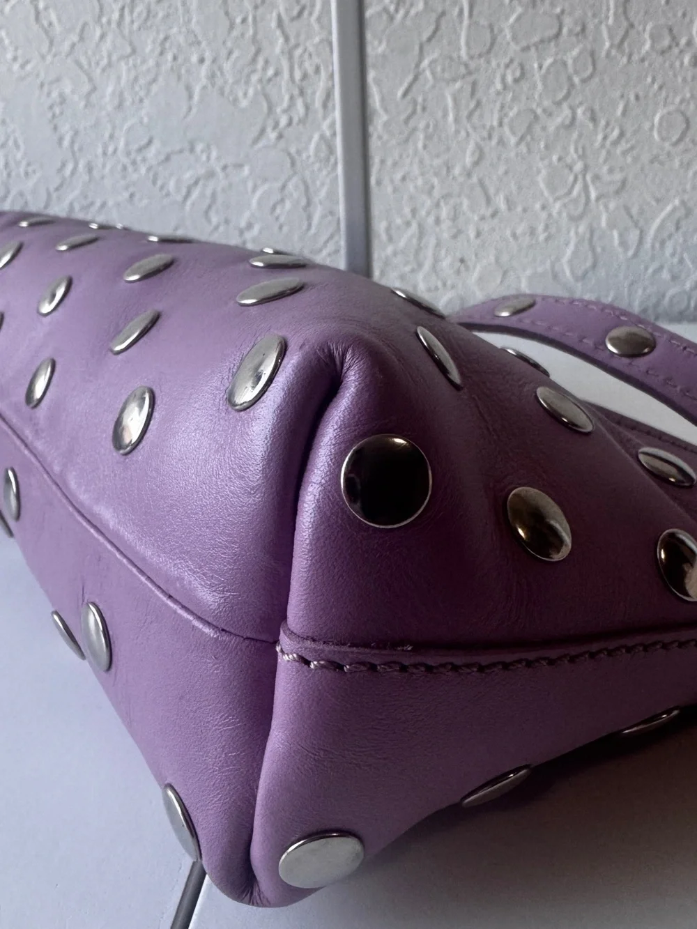 Mercules Studded Crossbody Shoulder Bag with Removable Strap in Lavendar